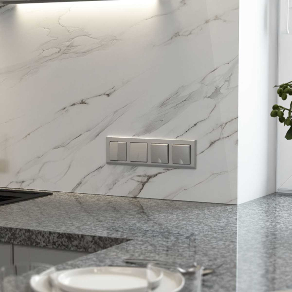 Выключатель Werkel двухклавишный серебряный матовый W1122065 4690389195549