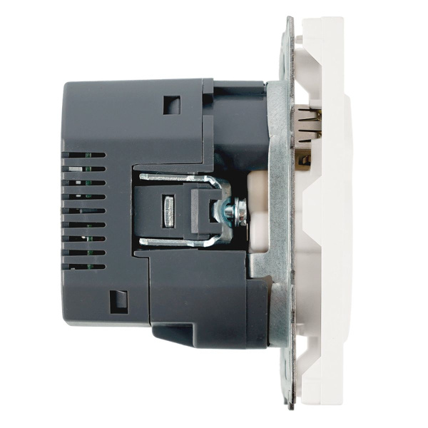 Розетка 1-местная з/ш с/з 16А + USB + Type C (механизм), Stekker, 250В, 20W Эмили, белый фарфор, soft-touch, RST16-5119-01 50217