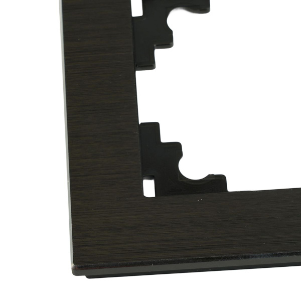 Рамка 4-местная, металл, STEKKER MFR00-7004-05, серия Катрин, черный 50024