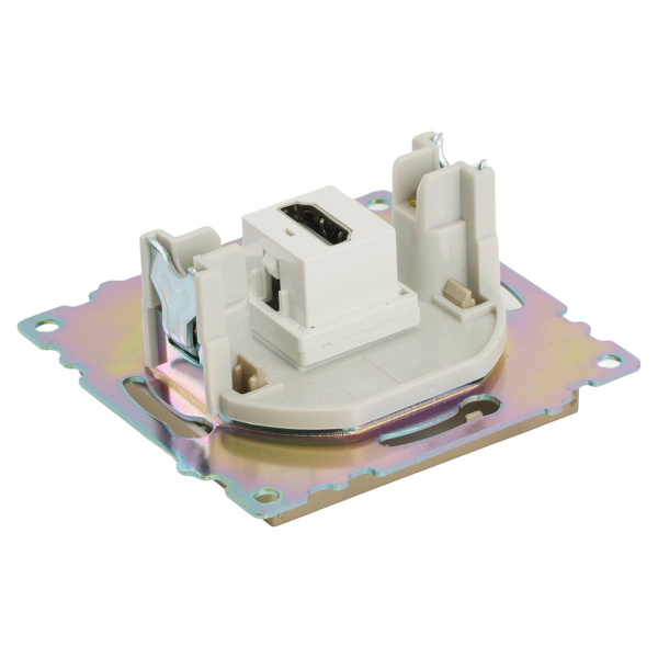 Розетка HDMI 2.1, Type A (механизм), STEKKER, GLS00-7118-08, серия Катрин, золото 50060