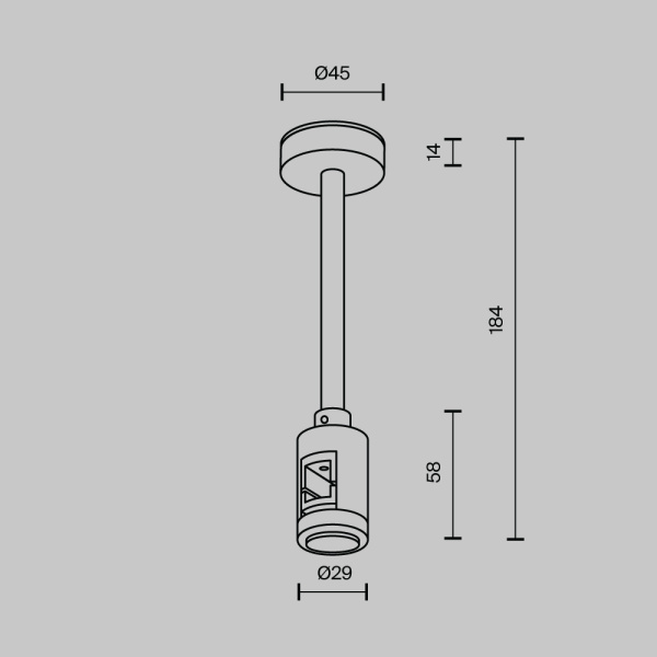 Крепление потолочное Maytoni Technical Accessories for tracks Flarity TRA156C-SL1-B
