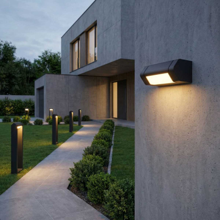 Уличный настенный светодиодный светильник Elektrostandard Dors D LED (35163/D) 3000K черный a072077