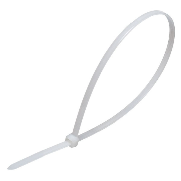 Хомут нейлоновый Stekker NYCT25-100 2,5x100 мм, d пучка max 22 мм, нагрузка 8 кг, белый 32771