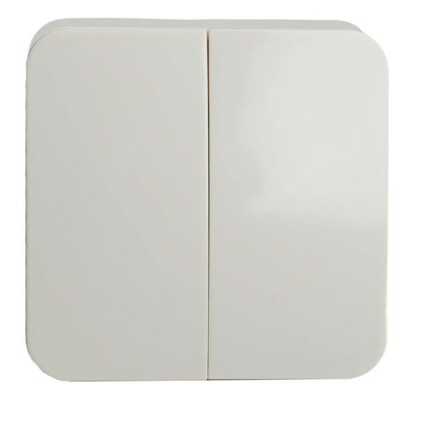 Выключатель двухклавишный Stekker белый MSW10-20-01 49289