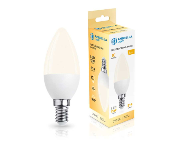 Лампа светодиодная Свеча C37 13W 2700K Ambrella light Bulding 371313