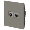Розетка ЭРА Arktik 16-3110-07 комбинированная RJ45+TV титан Б0070500