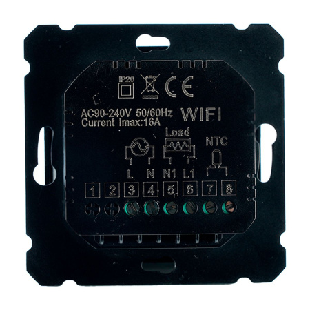 Терморегулятор Wi-Fi (механизм), Stekker, 250В, 3500Вт Катрин, GLS00-7119-05, черный 50375