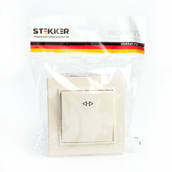 Переключатель одноклавишный перекрестный Stekker Эрна слоновая кость PSW10-9009-02 39926