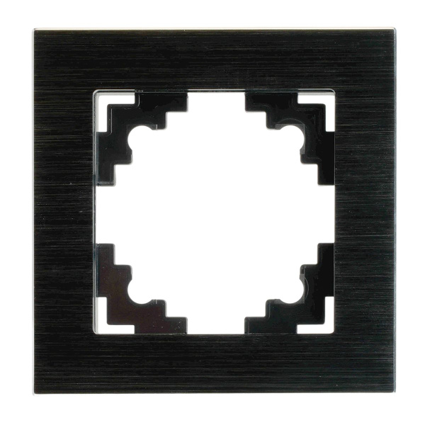 Рамка 1-местная, металл, STEKKER MFR00-7001-05, серия Катрин, черный 50012