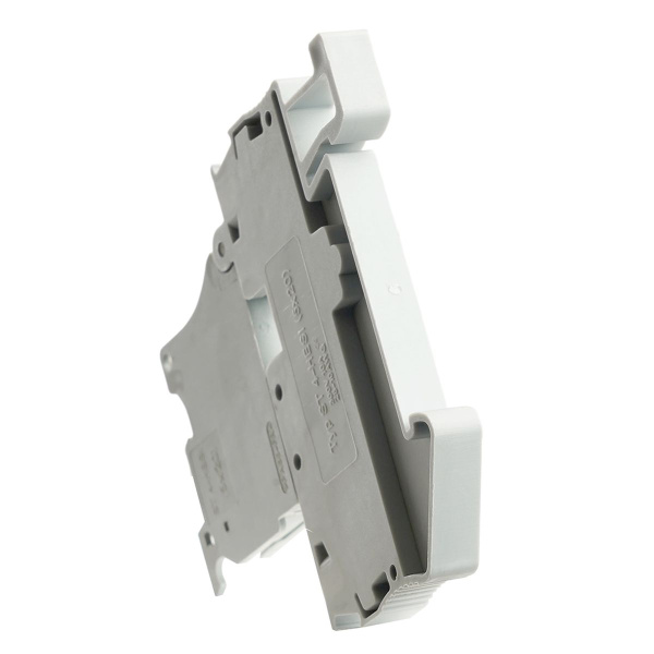 Зажим пружинный Stekker, 2-проводной проходной 4,0 мм² (JXB ST 4) с размыкателем и предохранителем с индикатором, LD552-1-01, серый 50189