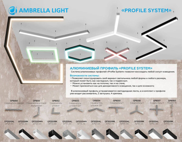 Соединитель прямой Ambrella light Illumination Profile System GP8050