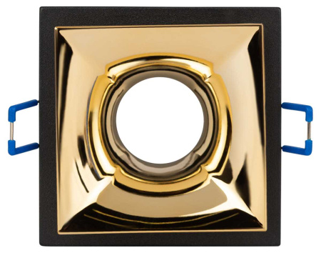 Светильник встраиваемый декоративный ЭРА KL102 BK/GD под лампу MR16 GU5.3 черный/золото Б0056358