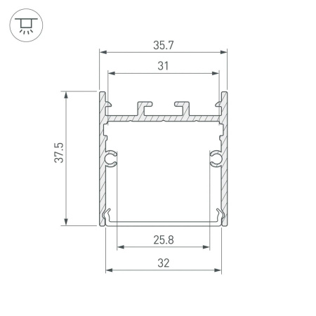 Профиль Arlight SL-LINE-3638-LW-3000 ANOD 043973