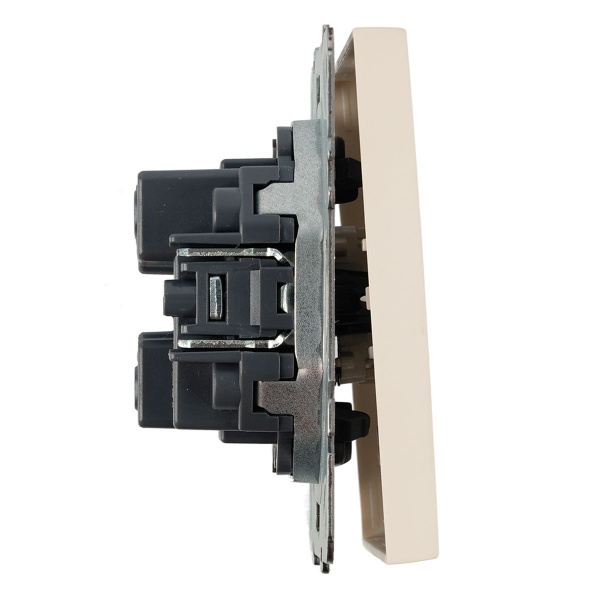 Выключатель 1-клавишный самовозвратный (механизм), Stekker, 250В, 10А Эмили, RSW10-5112-08, кашемир, soft touch 50364