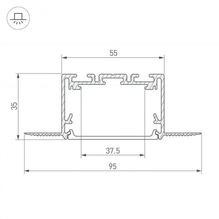 Профиль Arlight SL-Linia55-Fantom-2500 Seamless Anod 029507