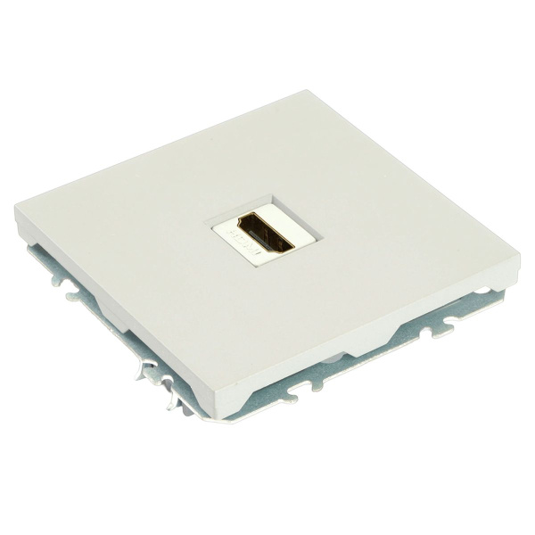 Розетка HDMI 2.0 Type A (механизм), STEKKER, серия Эмили, RST00-5118-01, белый фарфор, soft touch 50163