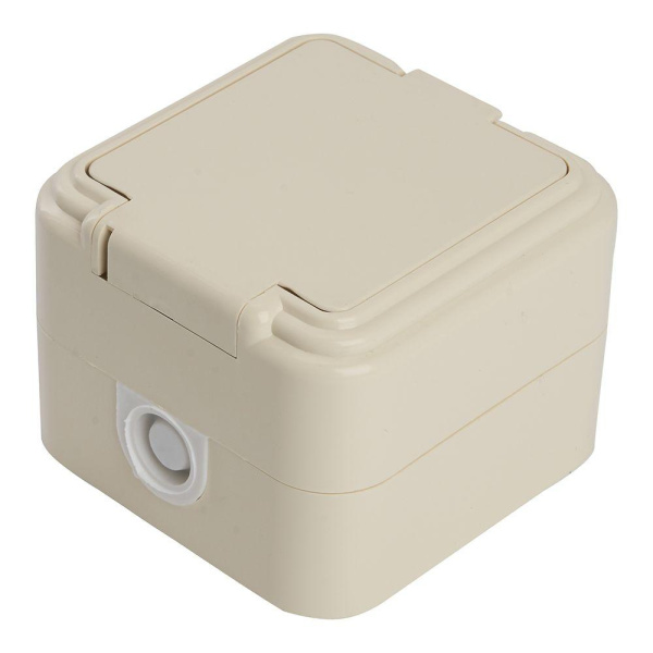 Розетка 2P+PE Stekker Брест с крышкой слоновая кость PST16-21-44 49058