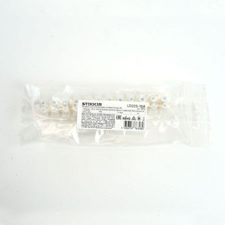 Колодка клеммная винтовая Stekker, линейка 12 штук, полиамид, LD225-10 DIY 39890