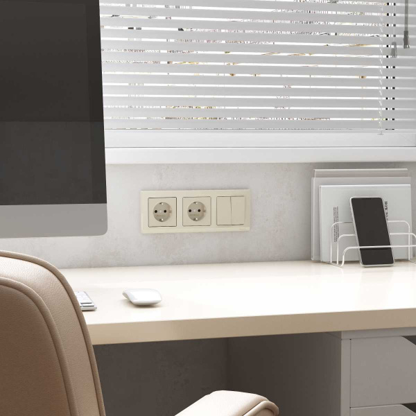 Розетка с заземлением Werkel айвори матовый W1171062 4690389184710