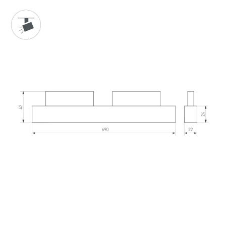 Трековый светодиодный светильник для магнитного шинопровода Arlight MAG-ORIENT-FLAT-L690-24W Warm3000 037914