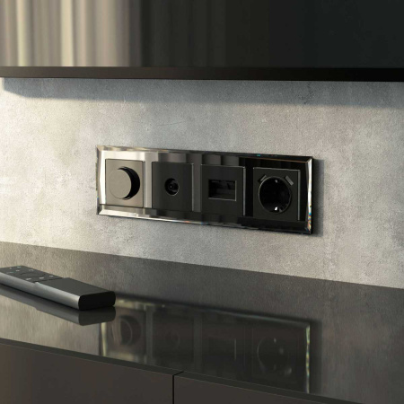 Рамка на 4 поста Werkel Diamant черный W0041208 4690389158841