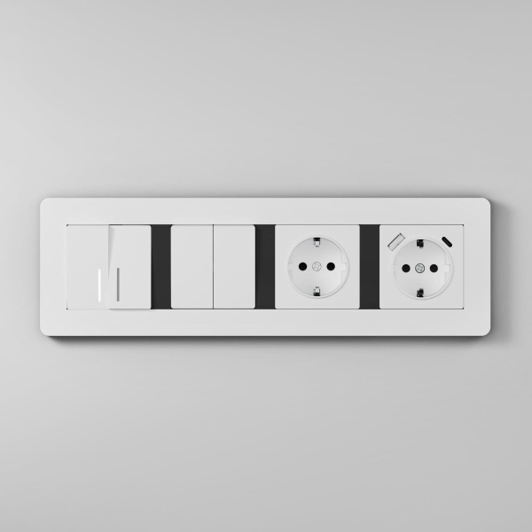 Рамка Werkel Split на 4 поста белый/черный W0043068 4690389208249