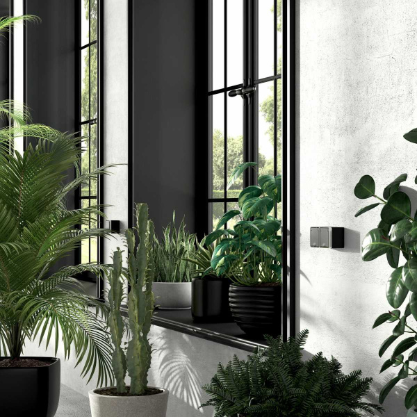 Розетка влагозащищенная с заземлением, с защитной крышкой и шторками Werkel Gallant черный/хром W5071235 4690389164637