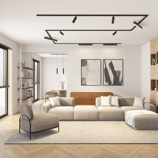 Трековый светодиодный светильник Denkirs Solid Hals DK6430 DK6630-BK