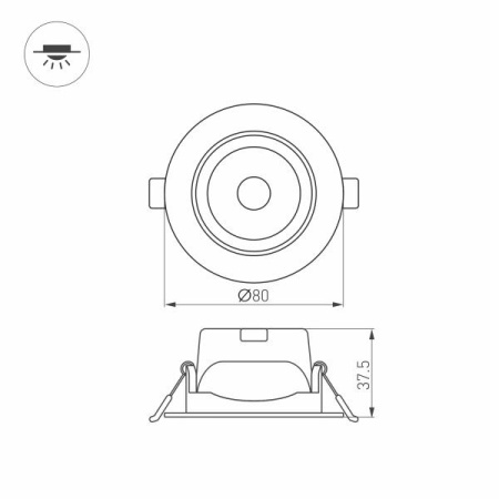 Встраиваемый светодиодный светильник Arlight LTD-Polar-Turn-R80-5W Warm3000 032857