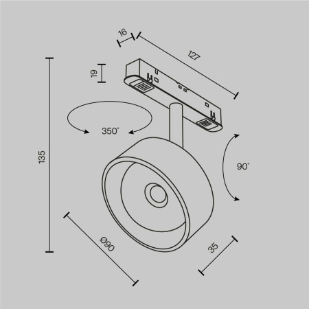 Трековый светодиодный светильник Maytoni Technical Exility Lens TR217-2-15W3K-B