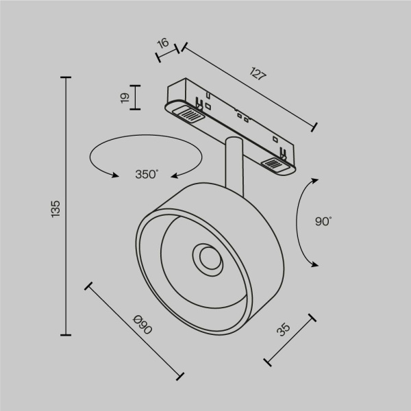 Трековый светодиодный светильник Maytoni Technical Exility Lens TR217-2-15W3K-B