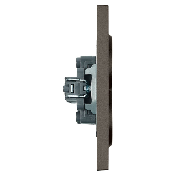 Розетка 2-местная с защитной шторкой, Stekker, б/з, 250В, 16А Эмили, RST10-5116-09, антрацит, soft touch 49929