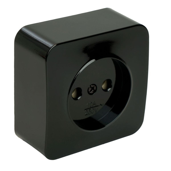 Розетка 2P Stekker София черный MST10-11-02 49313