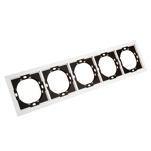 Рамка 5-местная, Stekker Мия, PFR00-3005-01, белая магнолия 50460