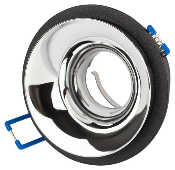 Светильник встраиваемый декоративный ЭРА KL103 BK/CH под лампу MR16 GU5.3 черный/хром Б0056355