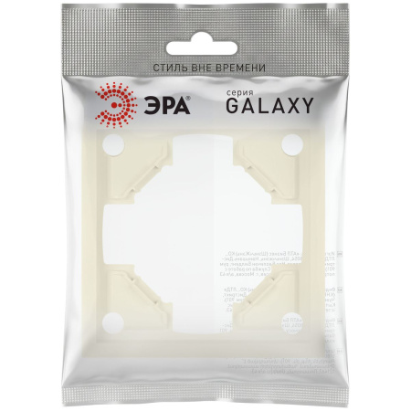 Рамка для розеток и выключателей ЭРА Galaxy 15-5001-02 на 1 пост слоновая кость Б0070835