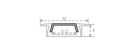 Профиль встраиваемый алюминиевый SWG RC-2206 000985