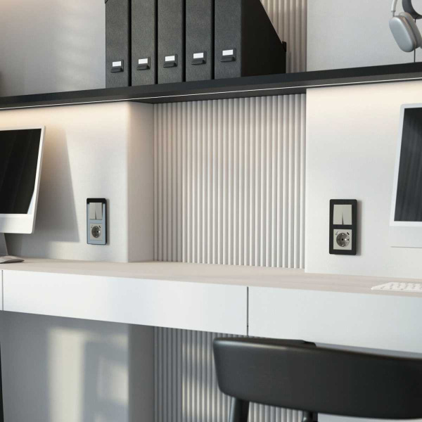 Выключатель двухклавишный (дымчатый) W1220004/ a069452