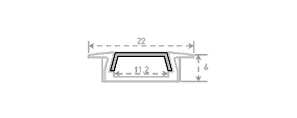 Профиль встраиваемый алюминиевый SWG RC-2206 000985