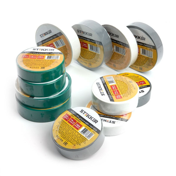 Изоляционная лента Stekker INTP01319-10 0,13*19 10 м белая 39907