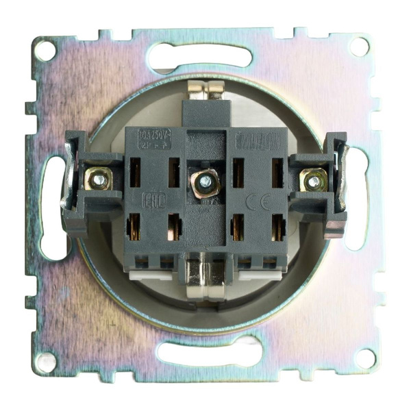 Розетка 2P+PE Stekker Катрин со шторками графит GLS16-7110-06 49423