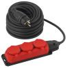 Удлинитель силовой ЭРА UK-3e-3x1,5-20m-IP44(KG) с заземлением 3 розетки каучук 20м КГ 3х1,5мм2 IP44 Б0057581