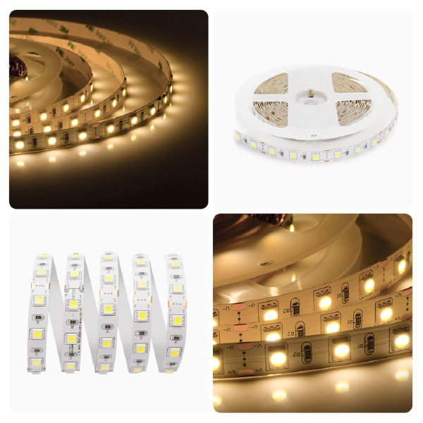 Светодиодная лента Apeyron 14,4W/m 60LED/m 5050SMD теплый белый 5M 00-16