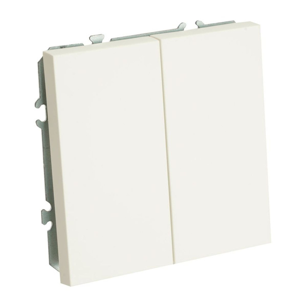 Выключатель двухклавишный Stekker Эмили белый фарфор RSW10-5104-01 49866