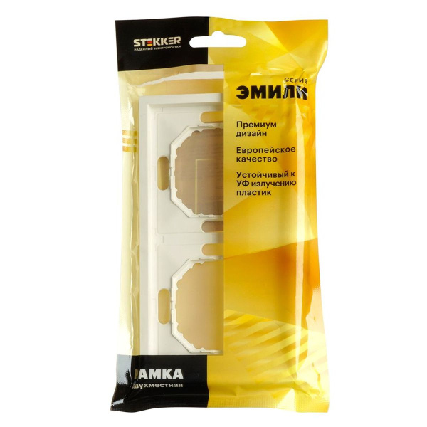 Рамка 2-постовая Stekker Эмили белый фарфор PFR00-5002-01 49885