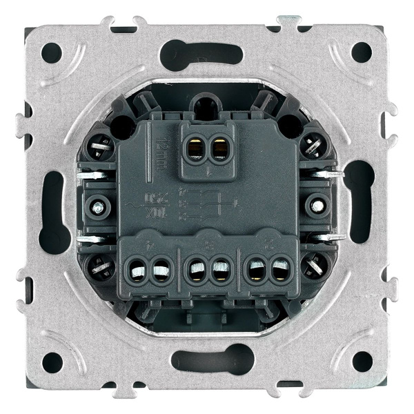 Выключатель 3-клавишный (механизм), STEKKER, 250В, 10А, серия Эмили, RSW10-5108-10, платиново-серый, soft touch 49948