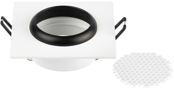 Светильник встраиваемый алюминиевый ЭРА KL110 WH/BK под лампу MR16 GU5.3 белый/черный матовый Б0061531