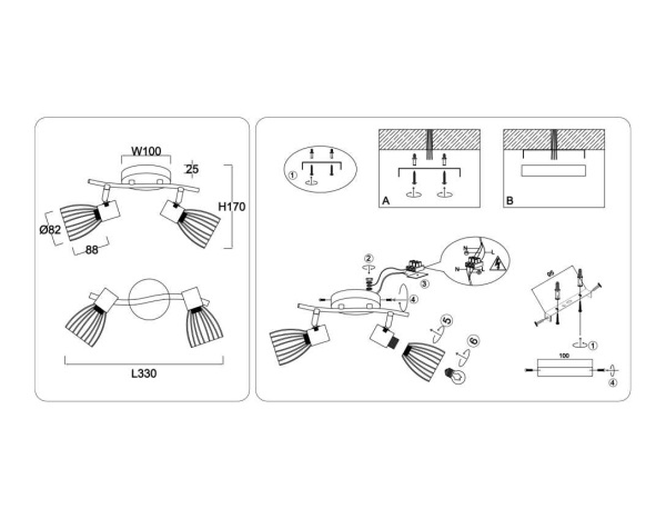 Настенно-потолочный спот Ambrella light TRADITIONAL TR8660