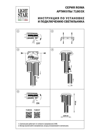 Потолочная люстра Lightstar Roma 718037