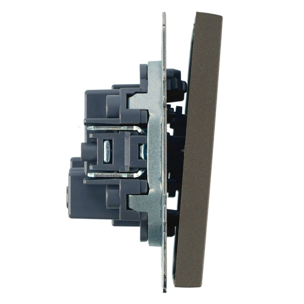 Выключатель 2-клавишный самовозвратный (механизм), Stekker. 250В, 10А Эмили, RSW10-5113-09, антрацит, soft touch 50367